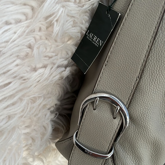 LAUREN RALPH LAUREN Cornwall Pebbled Leather HandBag/Purse/Slouch Hobo NWT - Picture 6 of 16